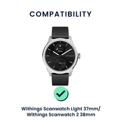 kwmobile Uhrenarmband für Withings Scanwatch Light 37mm / Withings Scanwatch 2 38mm Armband Fitnesstracker Band Set