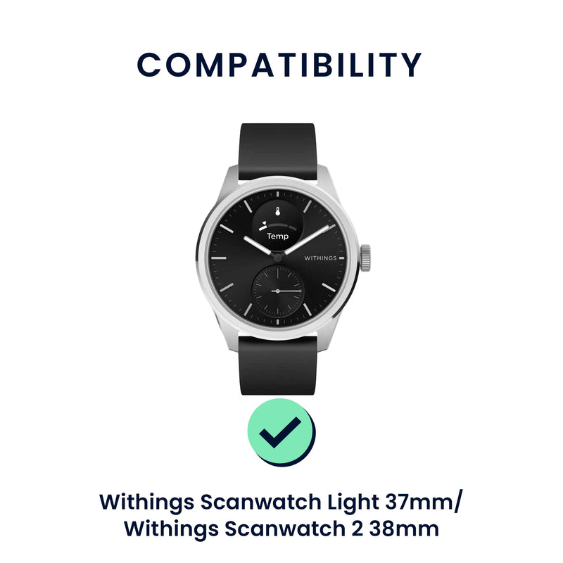 kwmobile Watch Strap for Withings Scanwatch Light 37mm / Withings Scanwatch 2 38mm Strap Fitness Tracker Band Set Replacement Strap Smartwatch