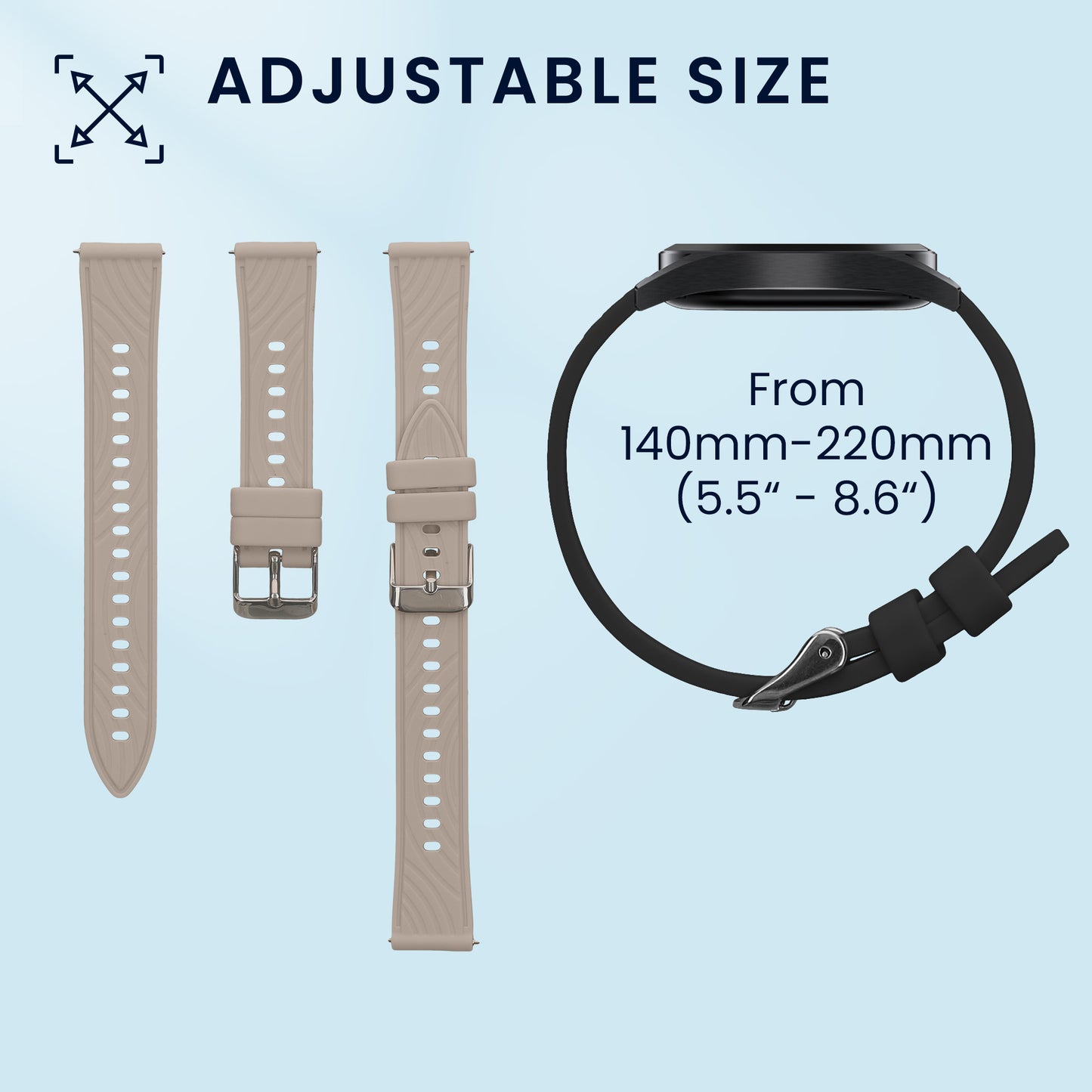 kwmobile Watch Strap for Withings Scanwatch Light 37mm / Withings Scanwatch 2 38mm Strap Fitness Tracker Band Set Replacement Strap Smartwatch