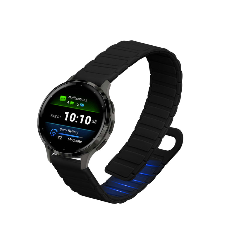 kwmobile Replacement Wristband compatible with Garmin Venu 3S / Venu 2S / vivoactive 4S / Forerunner 265S 255S Wristband - Fitness Tracker Band with Magnetic Closure