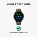 kwmobile Replacement Wristband compatible with Garmin Venu 3S / Venu 2S / vivoactive 4S / Forerunner 265S 255S Wristband - Fitness Tracker Band with Magnetic Closure