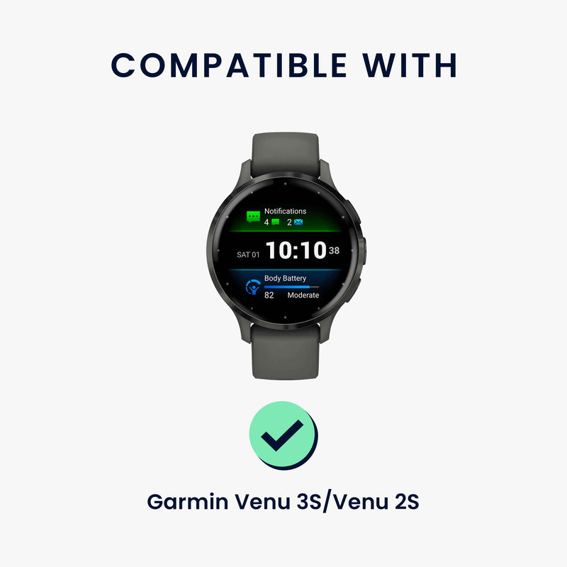 kwmobile Replacement Wristband compatible with Garmin Venu 3S / Venu 2S / vivoactive 4S / Forerunner 265S 255S Wristband - Fitness Tracker Band with Magnetic Closure