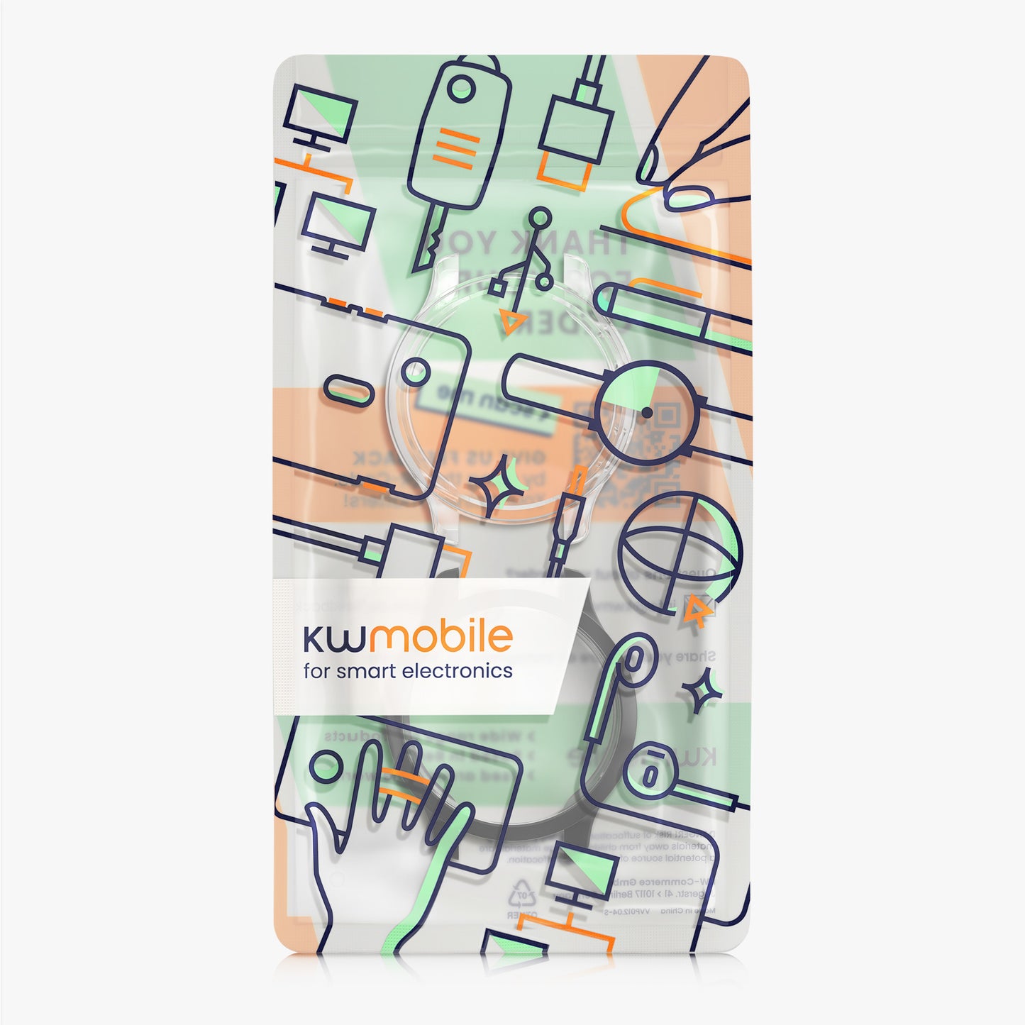 kwmobile Full-Body Display Cover Set for Garmin Venu 2S / vivoactive 4S Protective Case