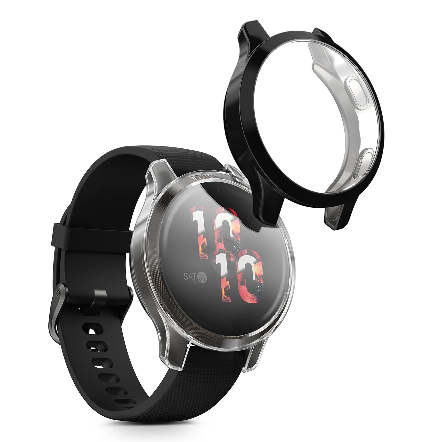 kwmobile Full-Body Display Cover Set for Garmin Venu 2S / vivoactive 4S Protective Case