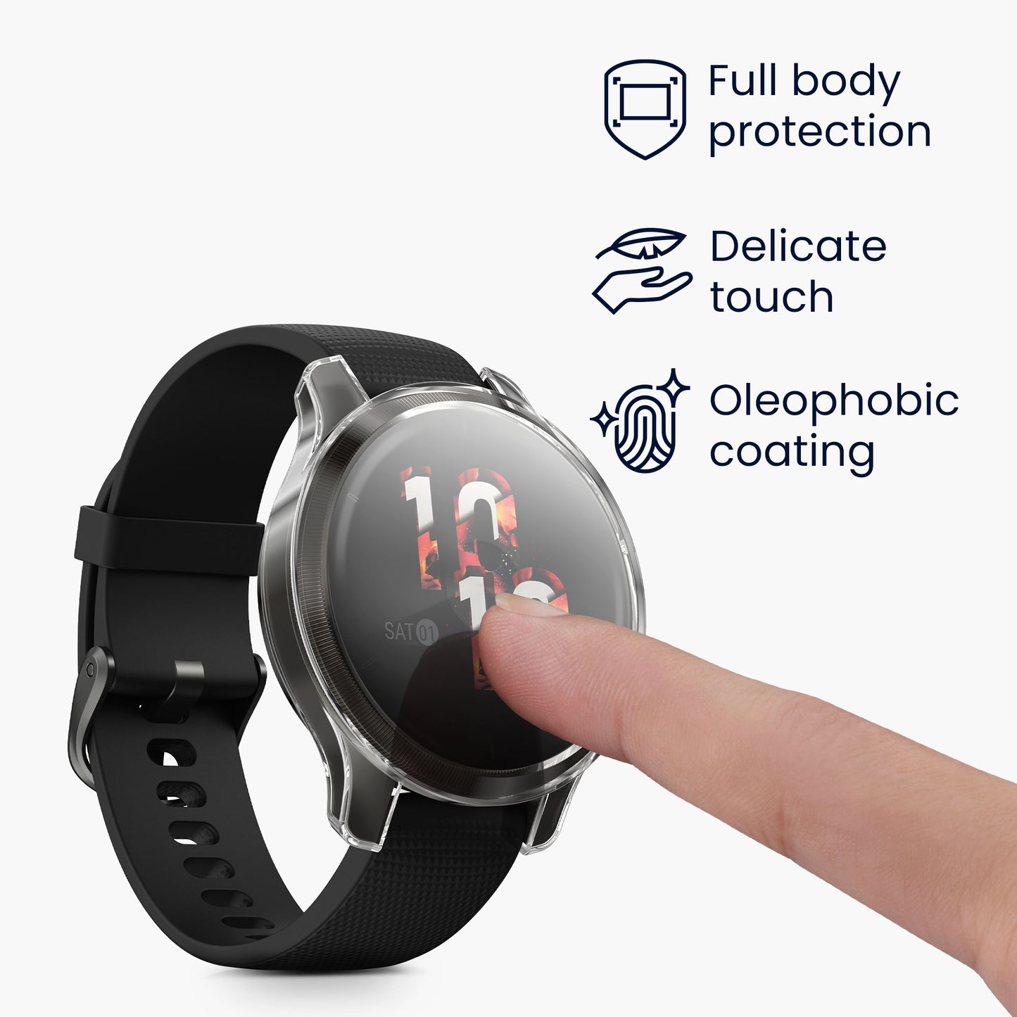 kwmobile Full-Body Display Cover Set for Garmin Venu 2S / vivoactive 4S Protective Case