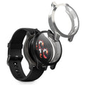 kwmobile 2x Schutzhülle kompatibel mit Garmin Garmin Venu 2S / vivoactive 4S Hülle - Fullbody Cover Set aus Silikon - Schwarz Silber Schwarz  [dsg02]