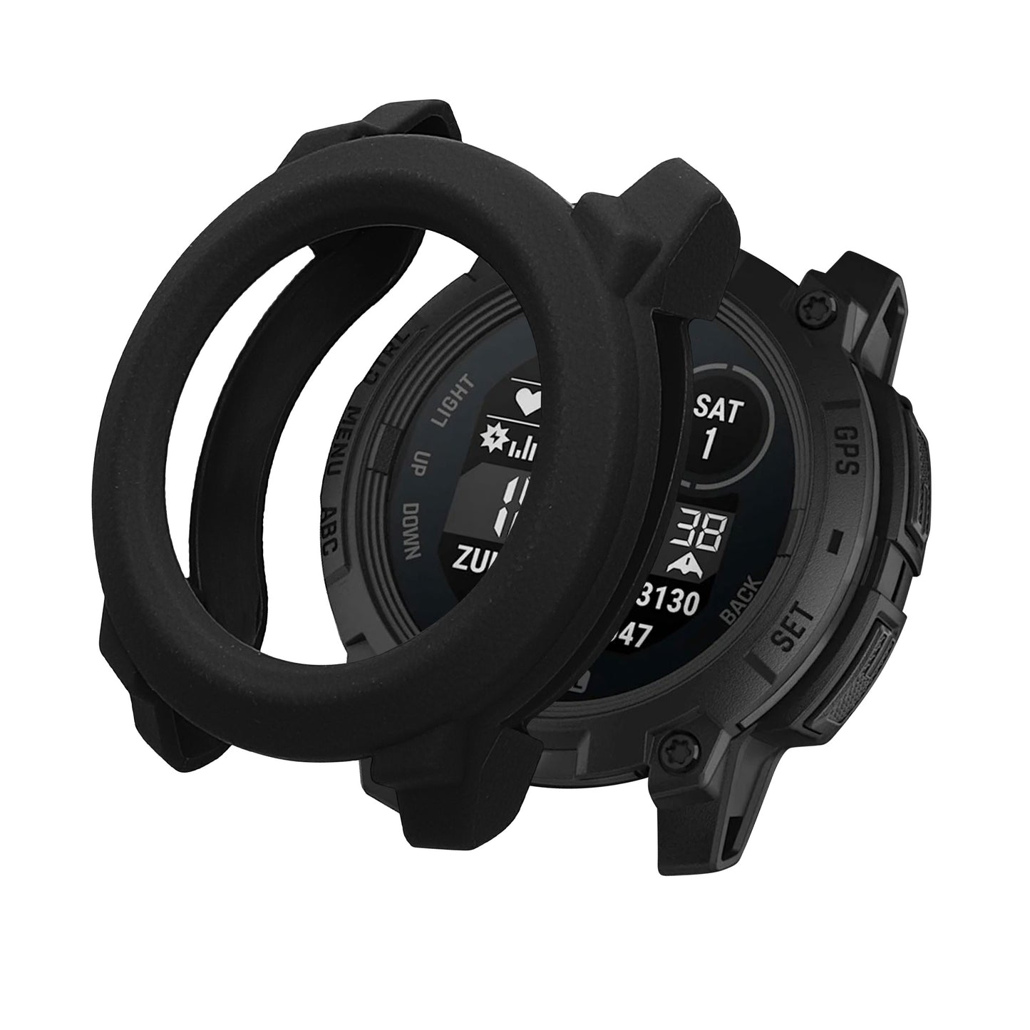 kwmobile Schutzhülle kompatibel mit Garmin Instinct 3 45mm Hülle - Fitness Tracker Case aus TPU - Soft Smartwatch Case Schwarz Schwarz  