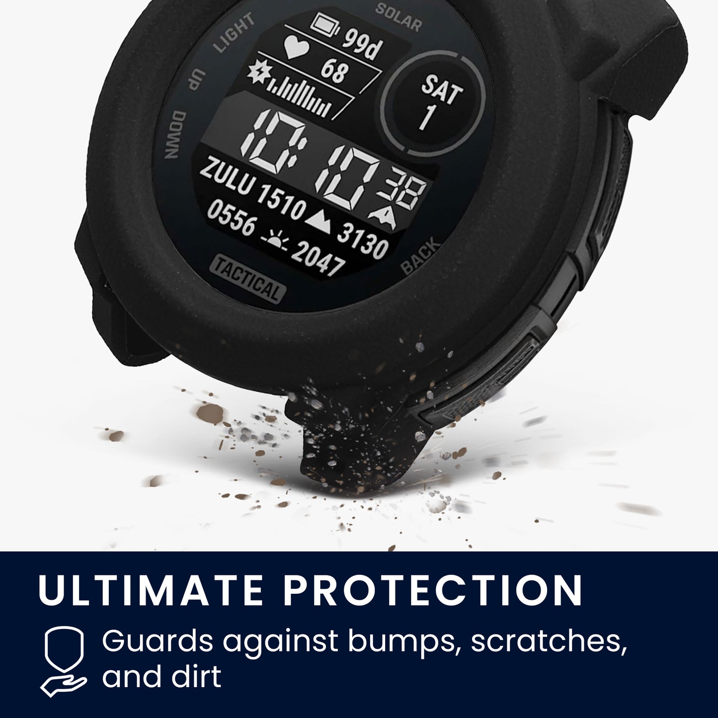 kwmobile Protective Case Compatible with Garmin Instinct 3 45mm Case - Fitness Tracker Case - Soft Smartwatch Case