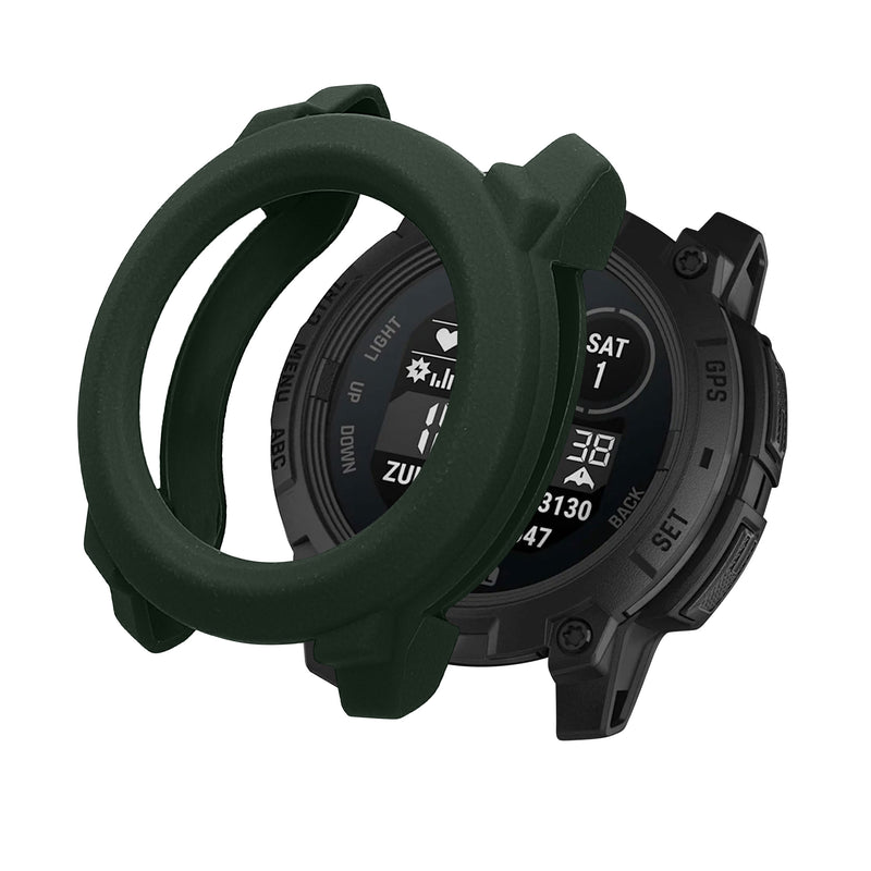 kwmobile Schutzhülle kompatibel mit Garmin Instinct 3 45mm Hülle - Fitness Tracker Case aus TPU - Soft Smartwatch Case Dunkelgrün Dunkelgrün  