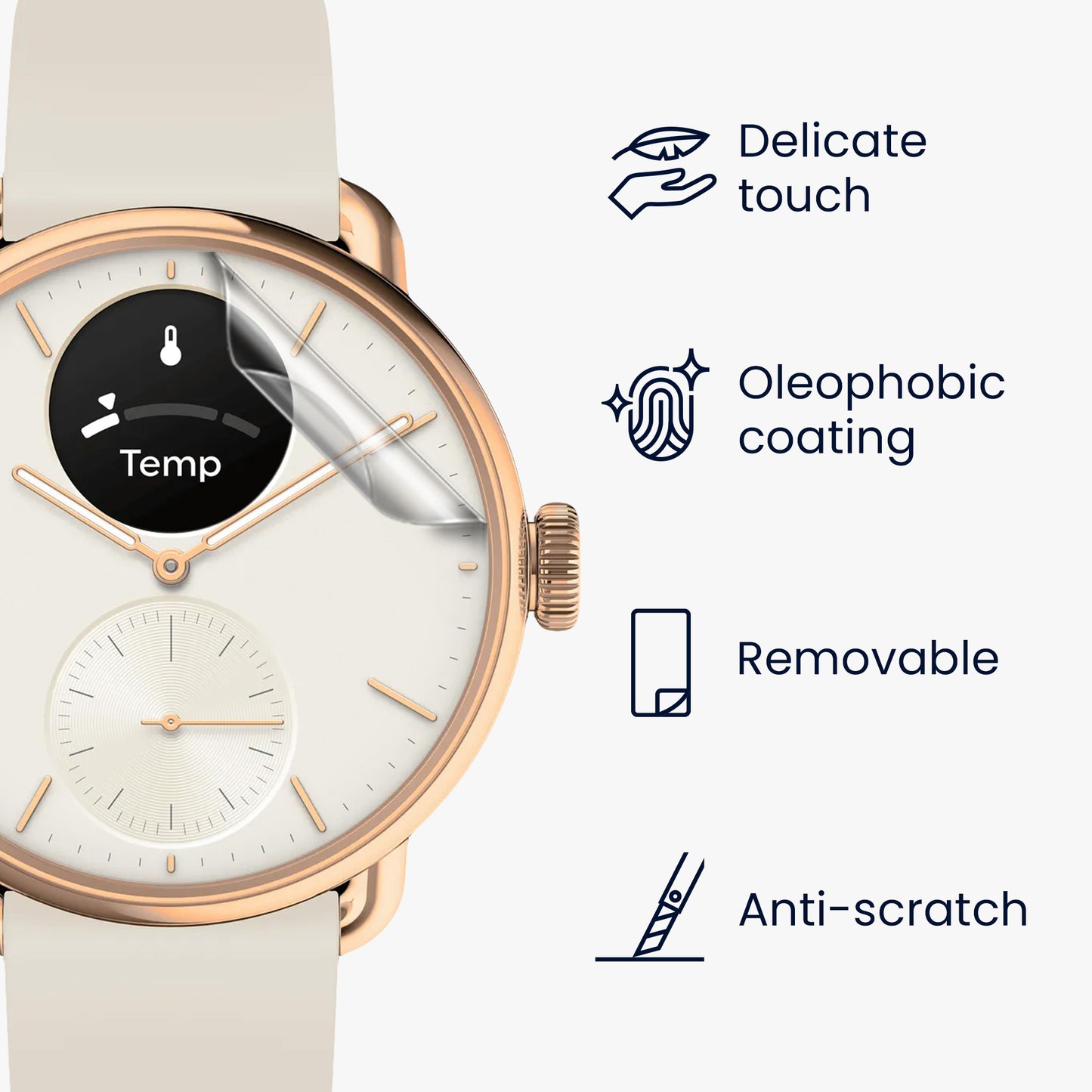 kwmobile Screen Protector compatible with Withings Scanwatch 2 38mm Protective Film for Fitness Tracker Screen Protection