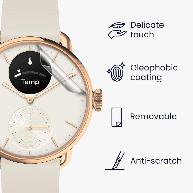 kwmobile Screen Protector compatible with Withings Scanwatch 2 38mm Protective Film for Fitness Tracker Screen Protection