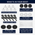 kwmobile Cable Management Desk Cable Net - Hide Cables - Desk Cable Management - Cable Management Organizer - Cable Organization