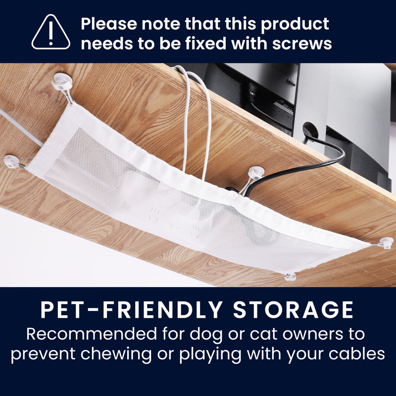 kwmobile Cable Management Desk Cable Net - Hide Cables - Desk Cable Management - Cable Management Organizer - Cable Organization