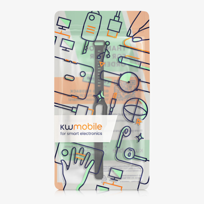 kwmobile Sport Armband compatible with Xiaomi Smart Band 10 / Smart Band 9 / 8 7 6 5 4 3 - Strap for Fitness Tracker - with Protective Bumper