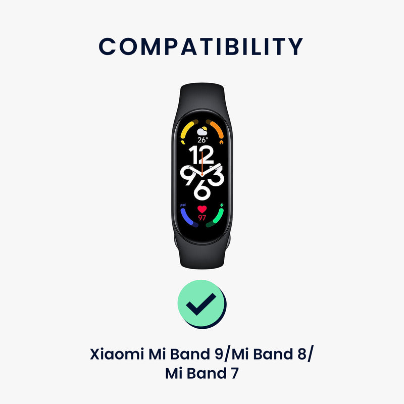 kwmobile Sport Armband compatible with Xiaomi Smart Band 10 / Smart Band 9 / 8 7 6 5 4 3 - Strap for Fitness Tracker - with Protective Bumper