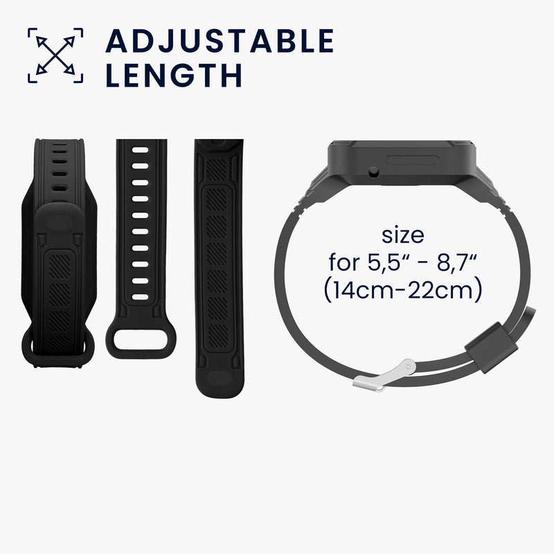 kwmobile Sport Armband compatible with Xiaomi Smart Band 10 / Smart Band 9 / 8 7 6 5 4 3 - Strap for Fitness Tracker - with Protective Bumper