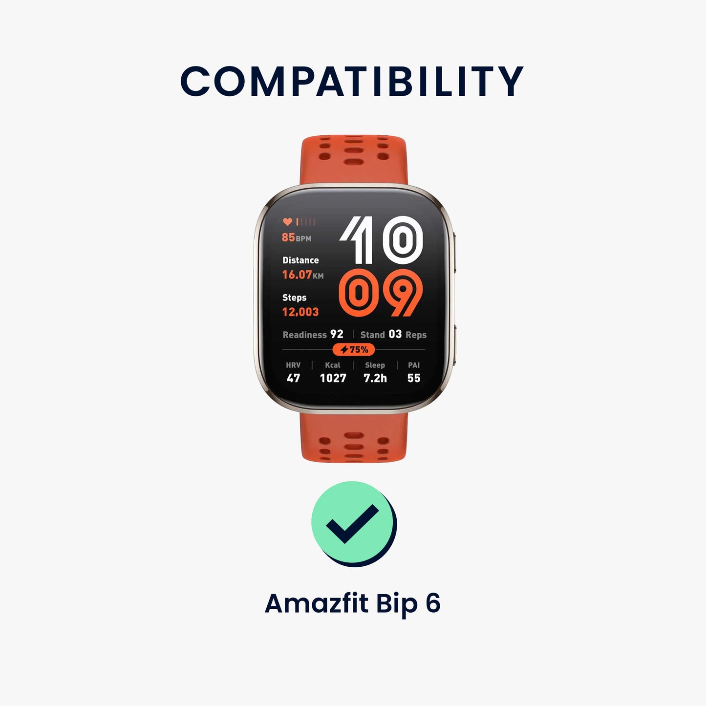 kwmobile Screen Protector compatible with Amazfit Bip - 6x Film Protective Film for Fitness Tracker Robust Screen Protection