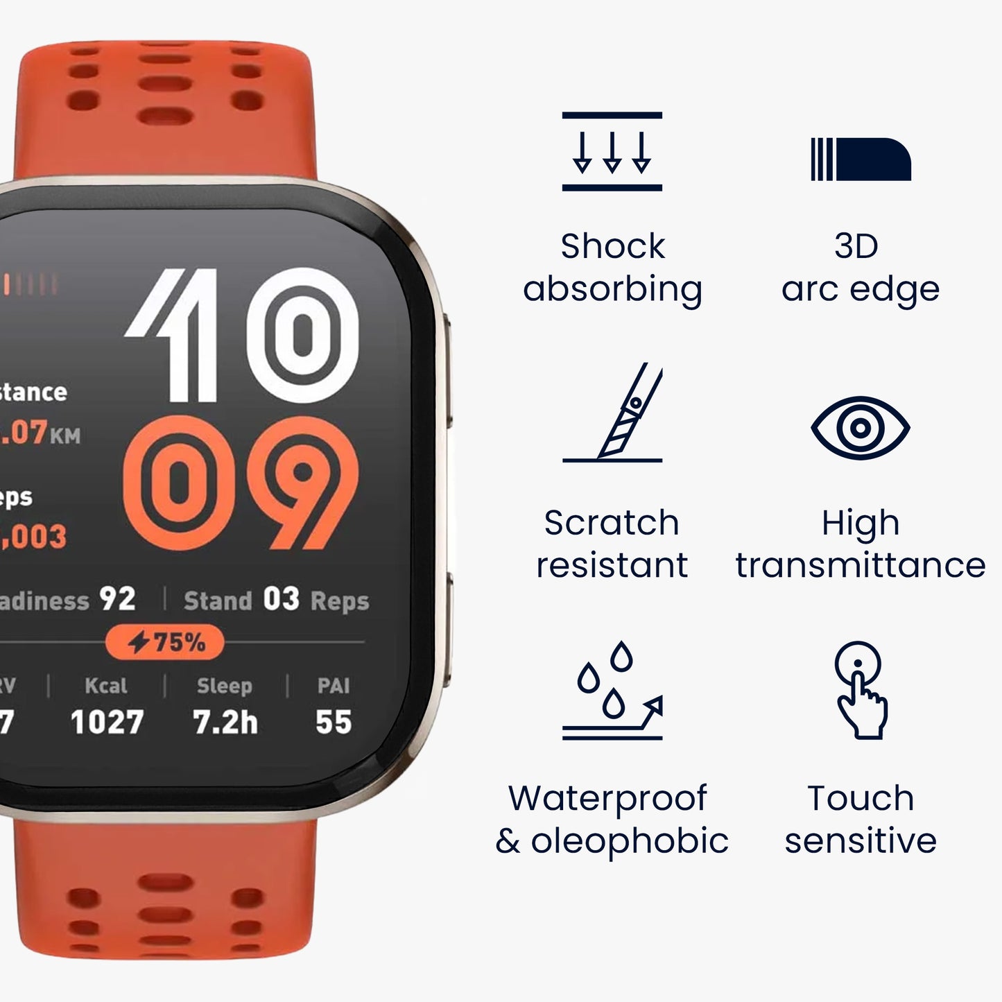 kwmobile Screen Protector compatible with Amazfit Bip - 6x Film Protective Film for Fitness Tracker Robust Screen Protection