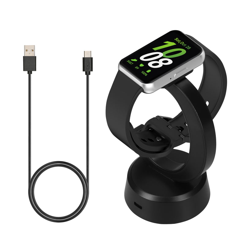 kwmobile USB Charger compatible with Samsung Galaxy Fit 3 / Honor Watch Fit / Oppo Band 2 / Keep B4 - USB Cable Charger Stand - Smart Watch Charging Station - Charging Cable with Stand Function