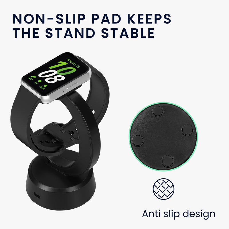 kwmobile USB Charger compatible with Samsung Galaxy Fit 3 / Honor Watch Fit / Oppo Band 2 / Keep B4 - USB Cable Charger Stand - Smart Watch Charging Station - Charging Cable with Stand Function