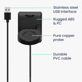 kwmobile USB Charger compatible with Amazfit GTR 42mm / GTR 47mm / GTS / T-Rex USB Cable Charger Stand Smart Watch Charging Station Docking Station Charging Cable with Stand Function