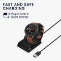 kwmobile USB Charger compatible with Amazfit GTR 42mm / GTR 47mm / GTS / T-Rex USB Cable Charger Stand Smart Watch Charging Station Docking Station Charging Cable with Stand Function