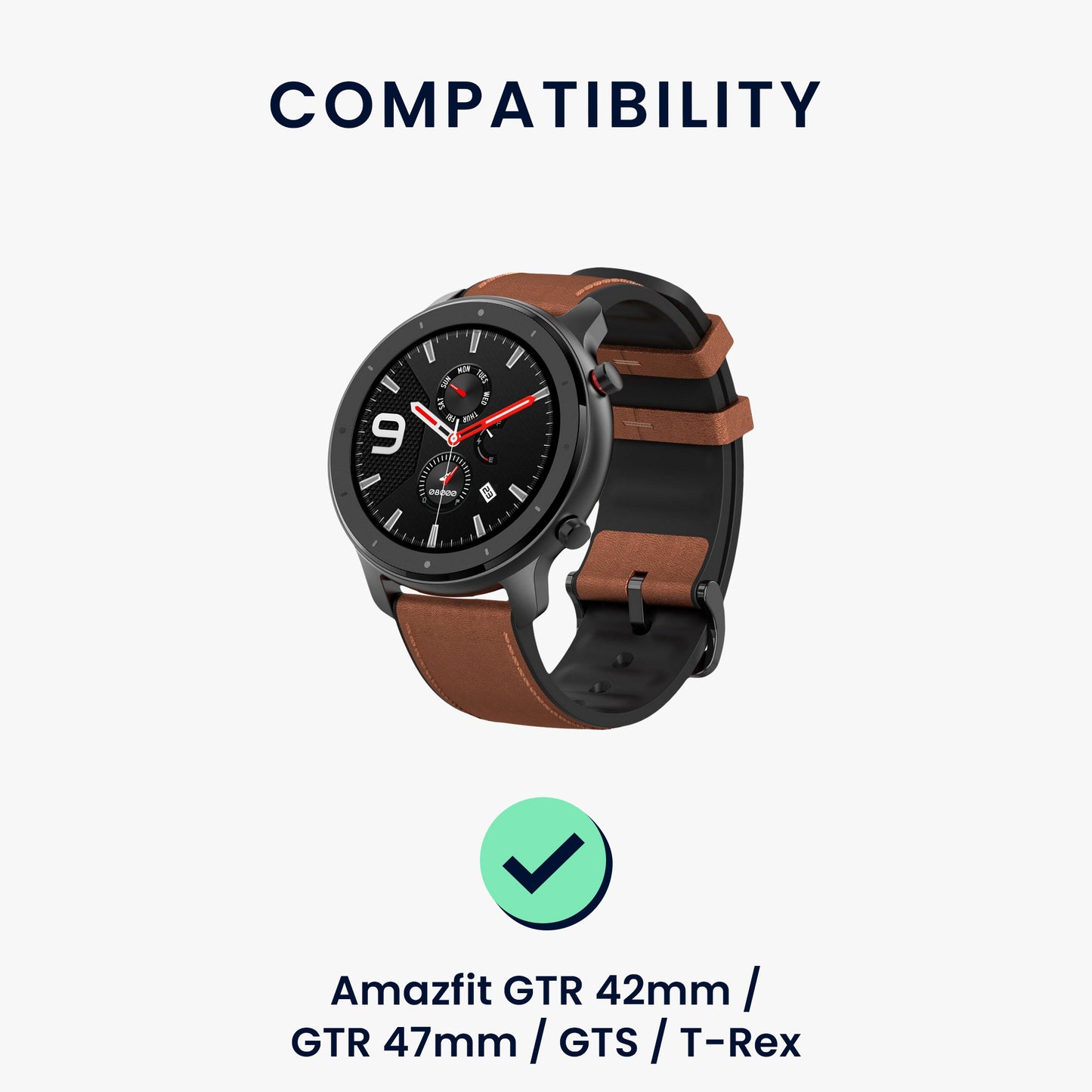 kwmobile USB Charger compatible with Amazfit GTR 42mm / GTR 47mm / GTS / T-Rex USB Cable Charger Stand Smart Watch Charging Station Docking Station Charging Cable with Stand Function