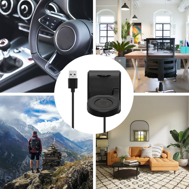 kwmobile USB Charger compatible with Amazfit GTR 42mm / GTR 47mm / GTS / T-Rex USB Cable Charger Stand Smart Watch Charging Station Docking Station Charging Cable with Stand Function
