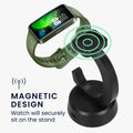 kwmobile USB Charger compatible with Huawei Band 10 / Honor Band 9 / Band 7 / Band 6 / OPPO Band 2 - USB Cable Charger Stand - Smartwatch Charging Station - Charging Cable with Stand Function