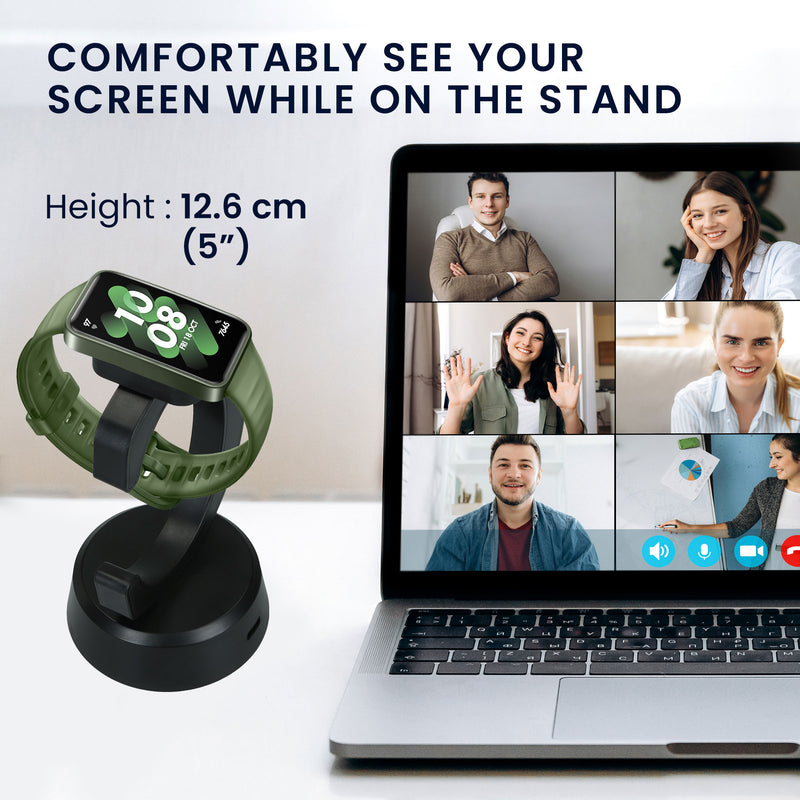 kwmobile USB Charger compatible with Huawei Band 10 / Honor Band 9 / Band 7 / Band 6 / OPPO Band 2 - USB Cable Charger Stand - Smartwatch Charging Station - Charging Cable with Stand Function