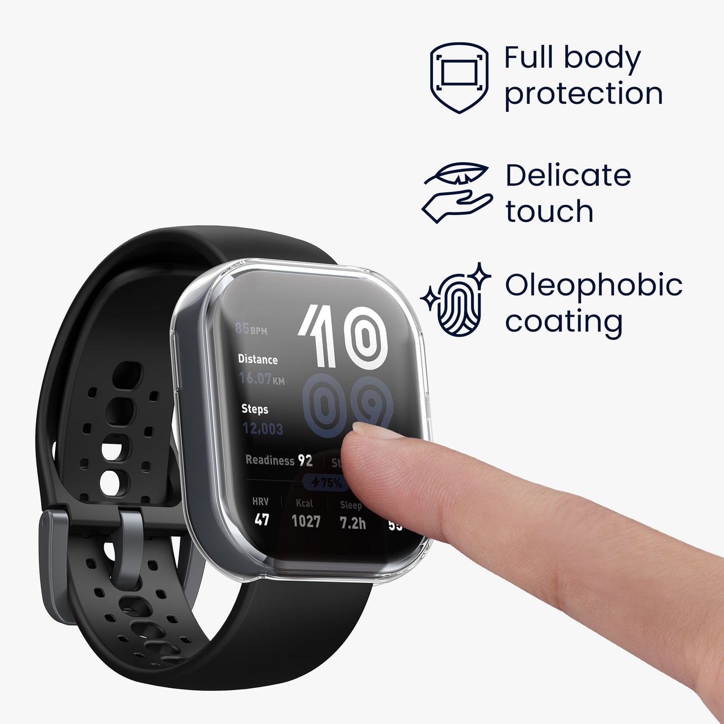 kwmobile Protective Case for Amazfit Bip 6 Full Body Display Cover Set