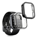 kwmobile 2x Cover kompatibel mit Amazfit Bip 6 Hülle - Fullbody Fitnesstracker Case Set aus Glas - Transparent Schwarz Transparent  [dsg01]