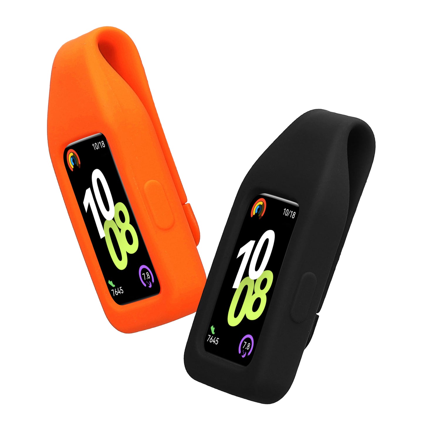 kwmobile Clip Halter kompatibel mit Huawei Band 10 / 9 / 8 - Silikon Fitnesstracker Halterung - ohne Tracker Schwarz  [dsg02]