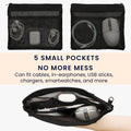 kwmobile Travel Organizer Mesh - Accessory Organizer - Mesh Pouch for Cell Phone Cables Power Bank Hard Drives Charger - Zipper Pouch
