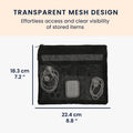 kwmobile Travel Organizer Mesh - Accessory Organizer - Mesh Pouch for Cell Phone Cables Power Bank Hard Drives Charger - Zipper Pouch