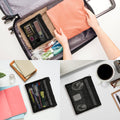 kwmobile Travel Organizer Mesh - Accessory Organizer - Mesh Pouch for Cell Phone Cables Power Bank Hard Drives Charger - Zipper Pouch