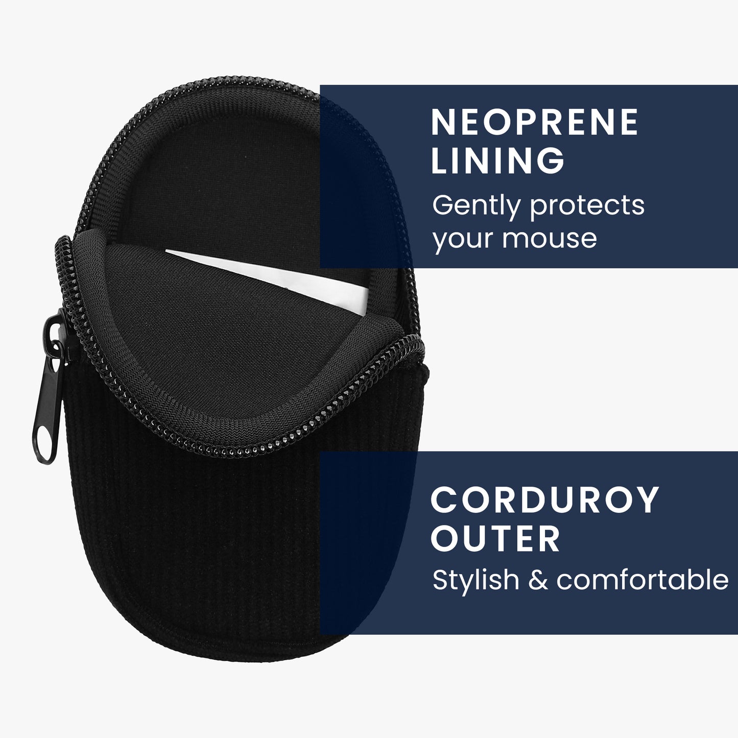 kwmobile Mouse Case Compatible with Apple Magic Mouse 1 / 2 - Pouch for Bluetooth Mouse Made of Robust Neoprene Fabric