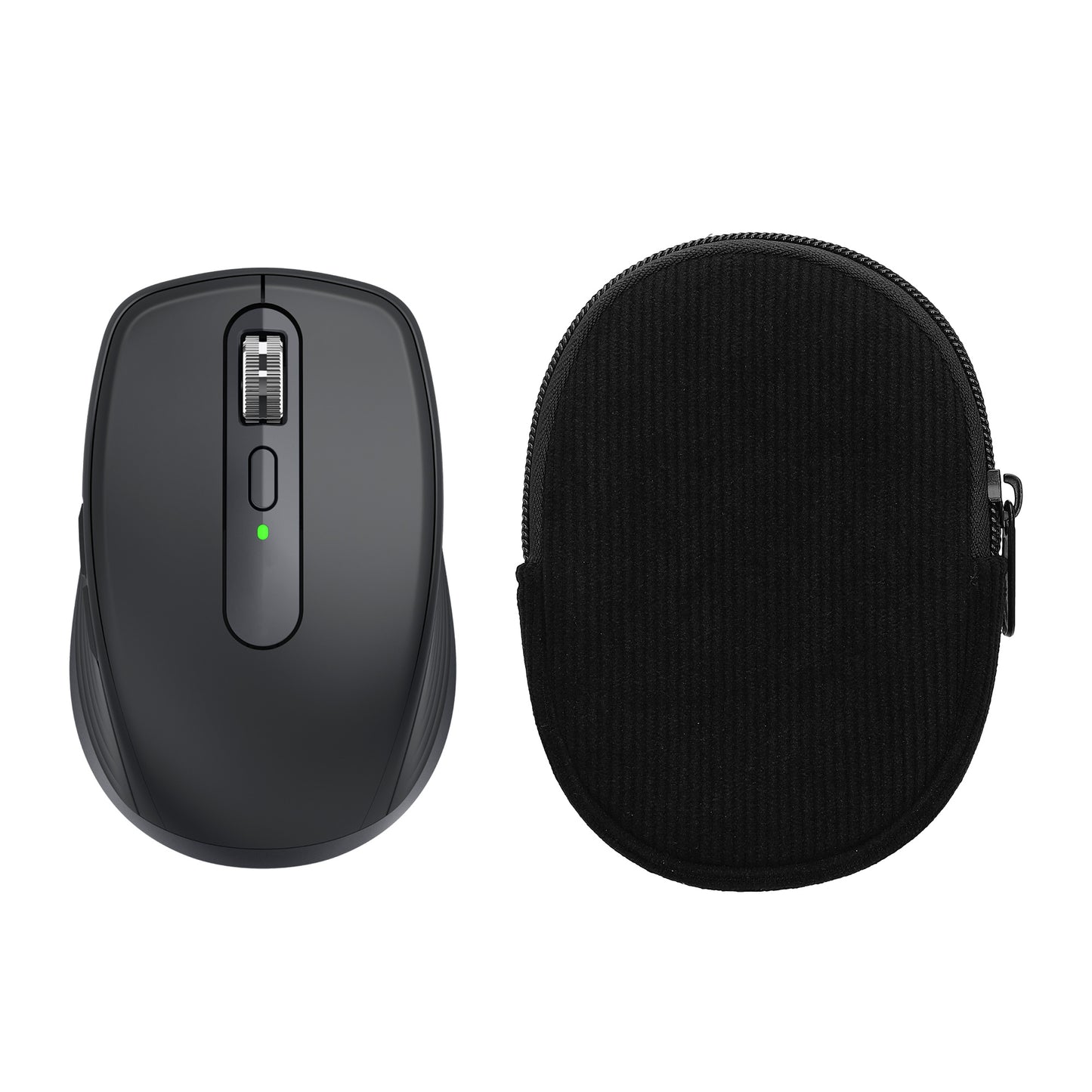 kwmobile Maus Tasche kompatibel mit Logitech MX ANYWHERE 3 / ANYWHERE 3S Hülle - Case für Bluetooth Maus aus robustem Cord und Neopren Stoff - Schwarz Schwarz  