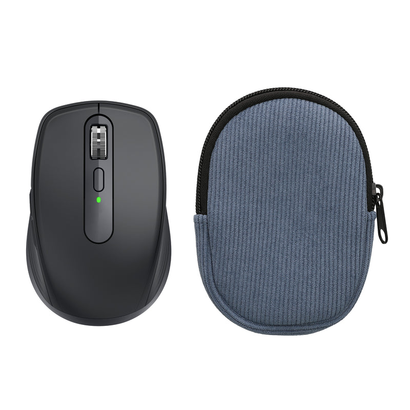 kwmobile Maus Tasche kompatibel mit Logitech MX ANYWHERE 3 / ANYWHERE 3S Hülle - Case für Bluetooth Maus aus robustem Cord und Neopren Stoff - Vintage Blue Vintage Blue  
