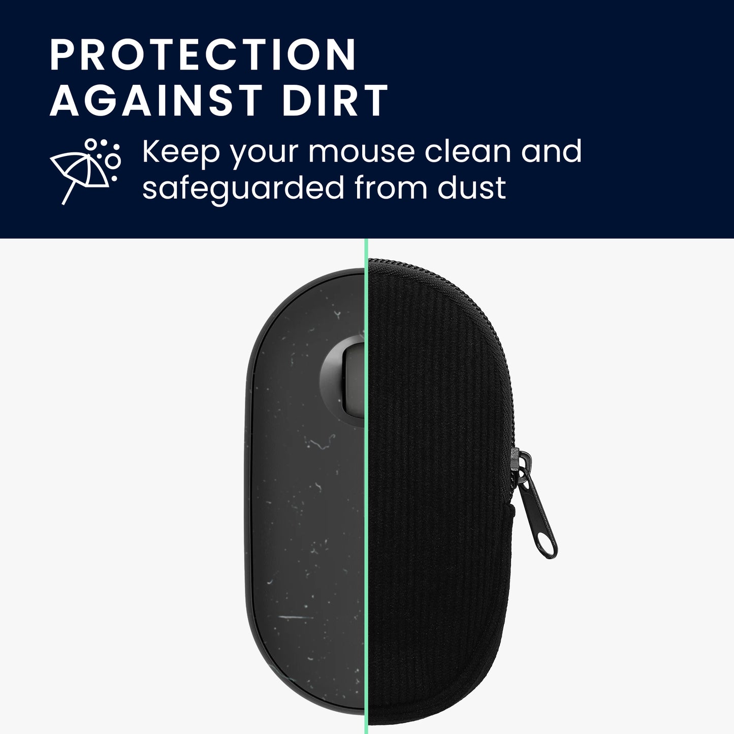 kwmobile Mouse Pouch compatible with Logitech Pebble Mouse 2 M350s / M350 Case - Cover for Bluetooth Mouse made of Neoprene Fabric