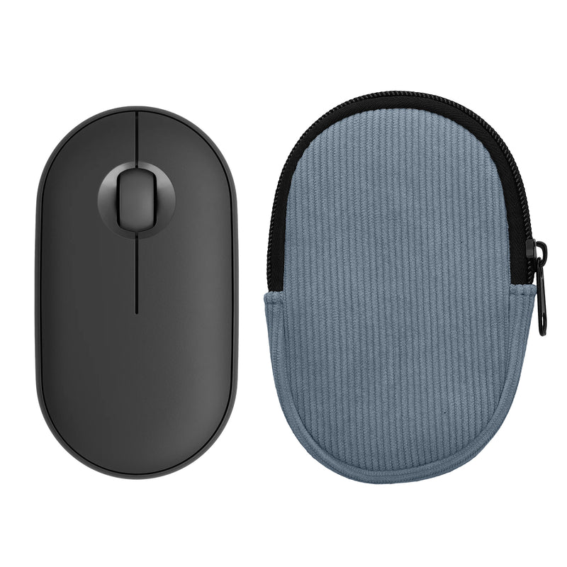 kwmobile Maus Tasche kompatibel mit Logitech Pebble Mouse 2 M350s / M350 Hülle - Case für Bluetooth Maus aus robustem Cord und Neopren Stoff - Vintage Blue Vintage Blue  