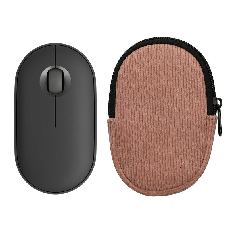 kwmobile Maus Tasche kompatibel mit Logitech Pebble Mouse 2 M350s / M350 Hülle - Case für Bluetooth Maus aus robustem Cord und Neopren Stoff - Altrosa Altrosa  