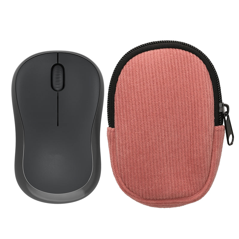 kwmobile Maus Tasche kompatibel mit Logitech M240 SILENT / M325S Hülle - Case für Bluetooth Maus aus robustem Cord und Neopren Stoff - Dark Rose Dark Rose  
