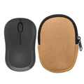 kwmobile Maus Tasche kompatibel mit Logitech M240 SILENT / M325S Hülle - Case für Bluetooth Maus aus robustem Cord und Neopren Stoff - Beige Beige  
