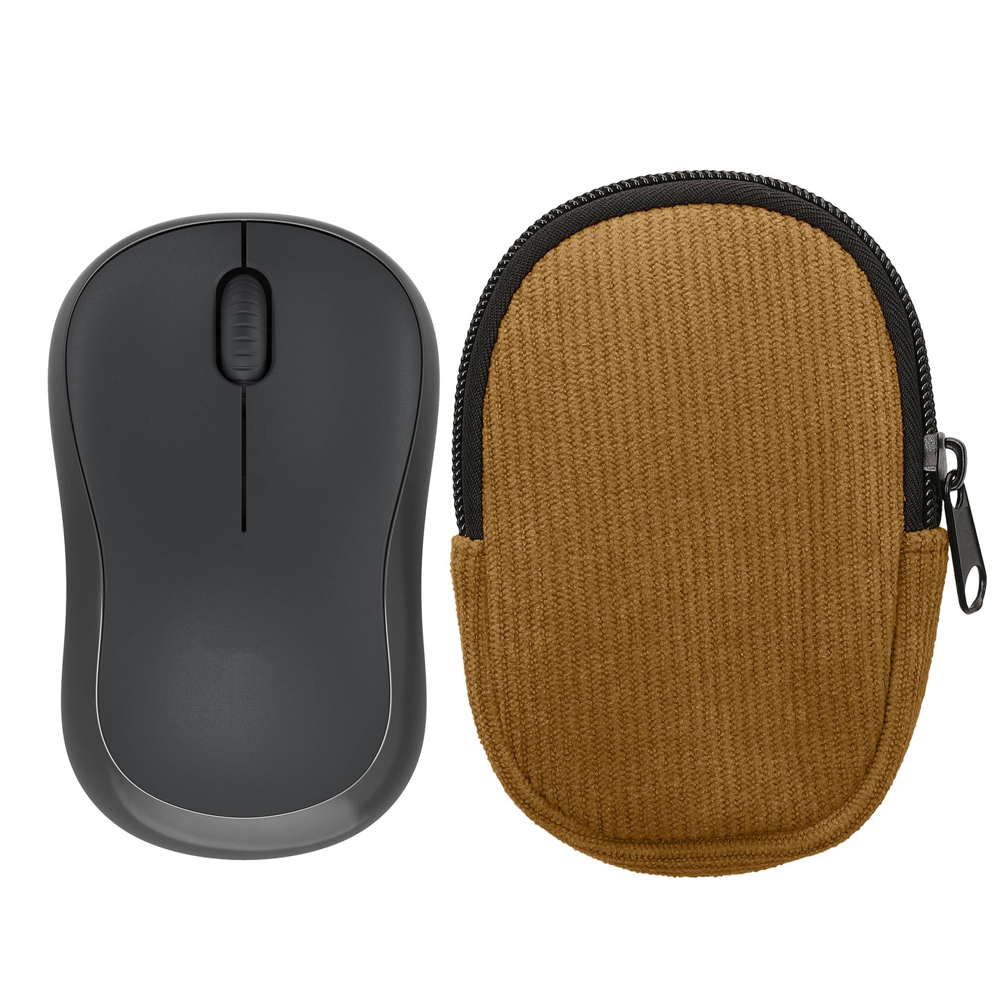 kwmobile Maus Tasche kompatibel mit Logitech M240 SILENT / M325S Hülle - Case für Bluetooth Maus aus robustem Cord und Neopren Stoff - Olivgrün Olivgrün  