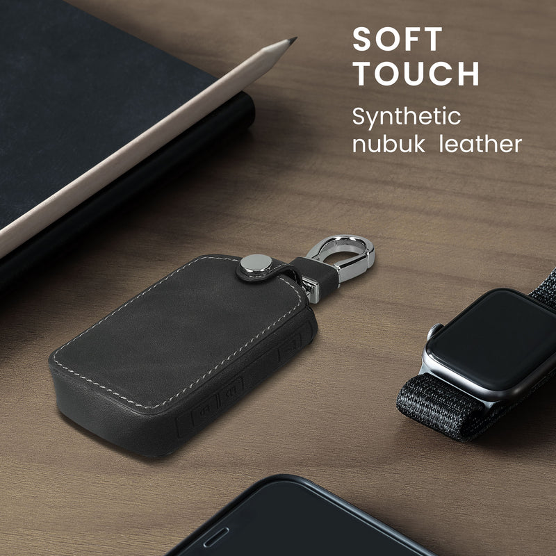 kwmobile Car Key Fob Cover Compatible with Mazda 3-Button CX30 CX50 CX60 CX90 MX-30 - Faux Leather Key Fob Case