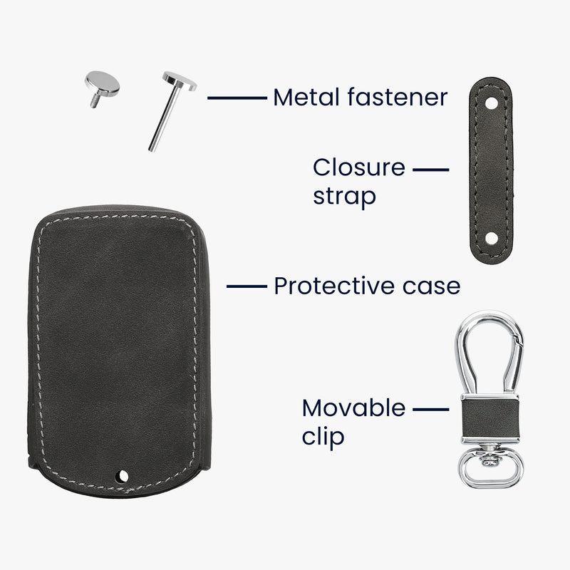 kwmobile Car Key Fob Cover Compatible with Mazda 3-Button CX30 CX50 CX60 CX90 MX-30 - Faux Leather Key Fob Case