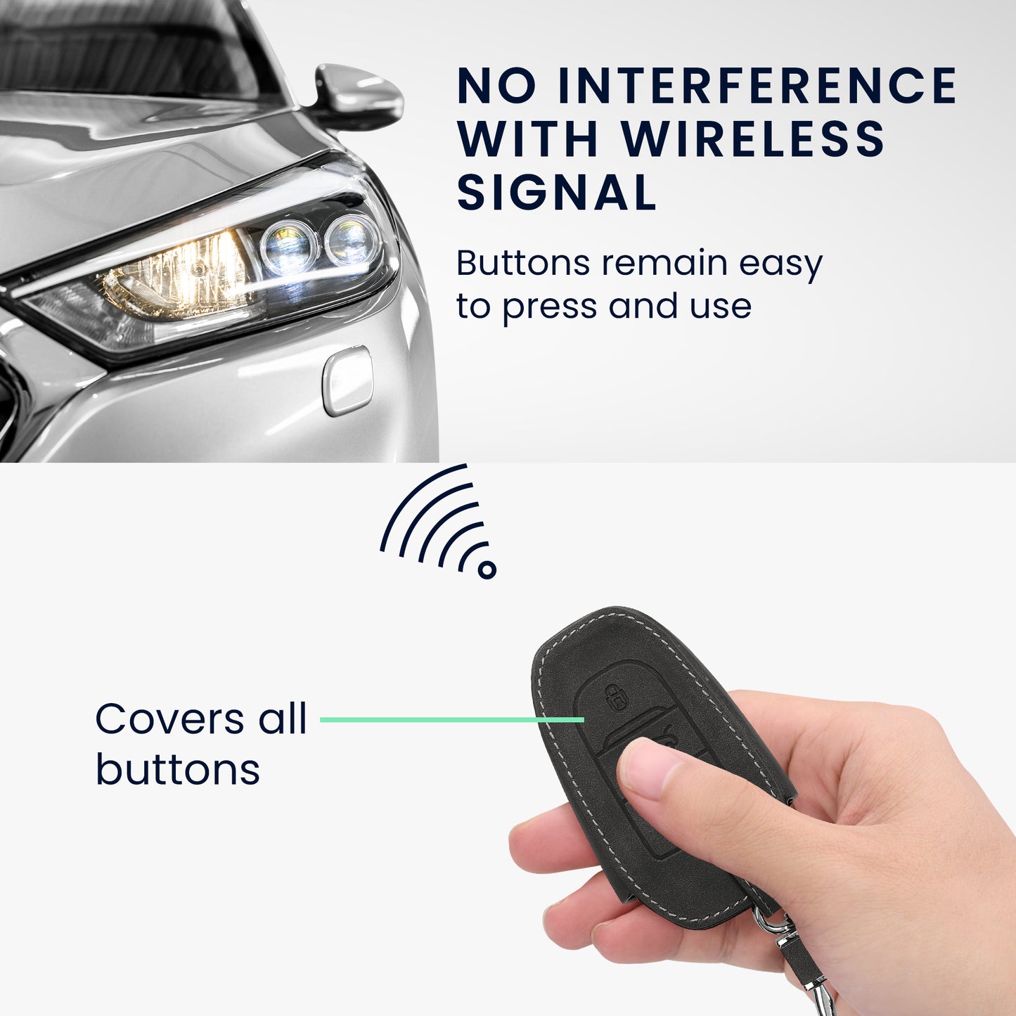 kwmobile Car Key Cover compatible with Opel 3-Button Smart Key Keyless Go Protective Case Cover