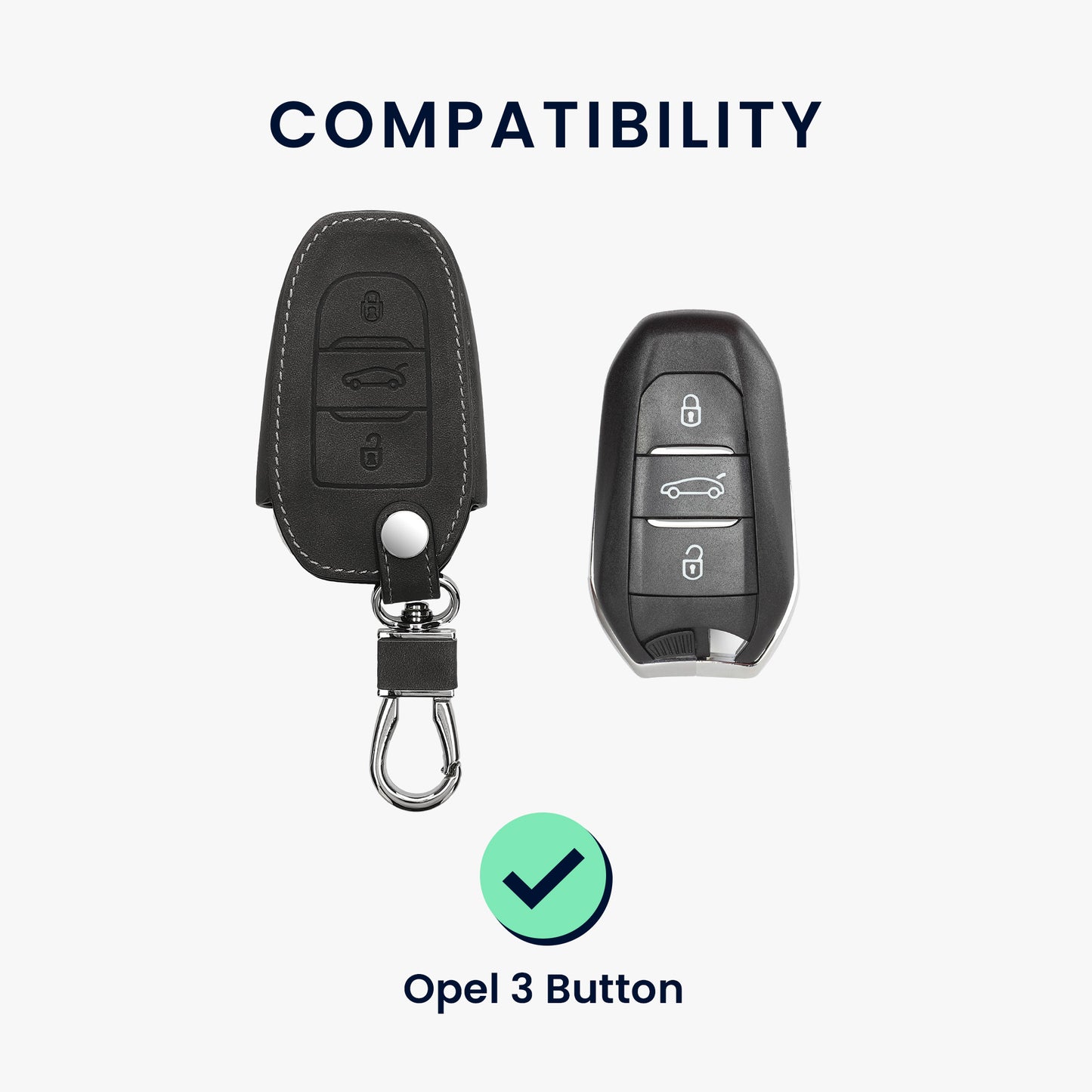 kwmobile Car Key Cover compatible with Opel 3-Button Smart Key Keyless Go Protective Case Cover