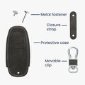 kwmobile Car Key Cover Compatible with Audi A6 A7 A8 Q7 Q8 3-Button Car Key Keyless Artificial Leather Protective Case Key Fob Cover